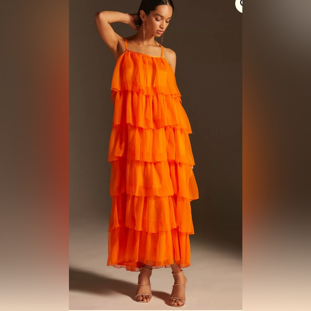 Payal Jain Tiered Tulle Maxi Dress